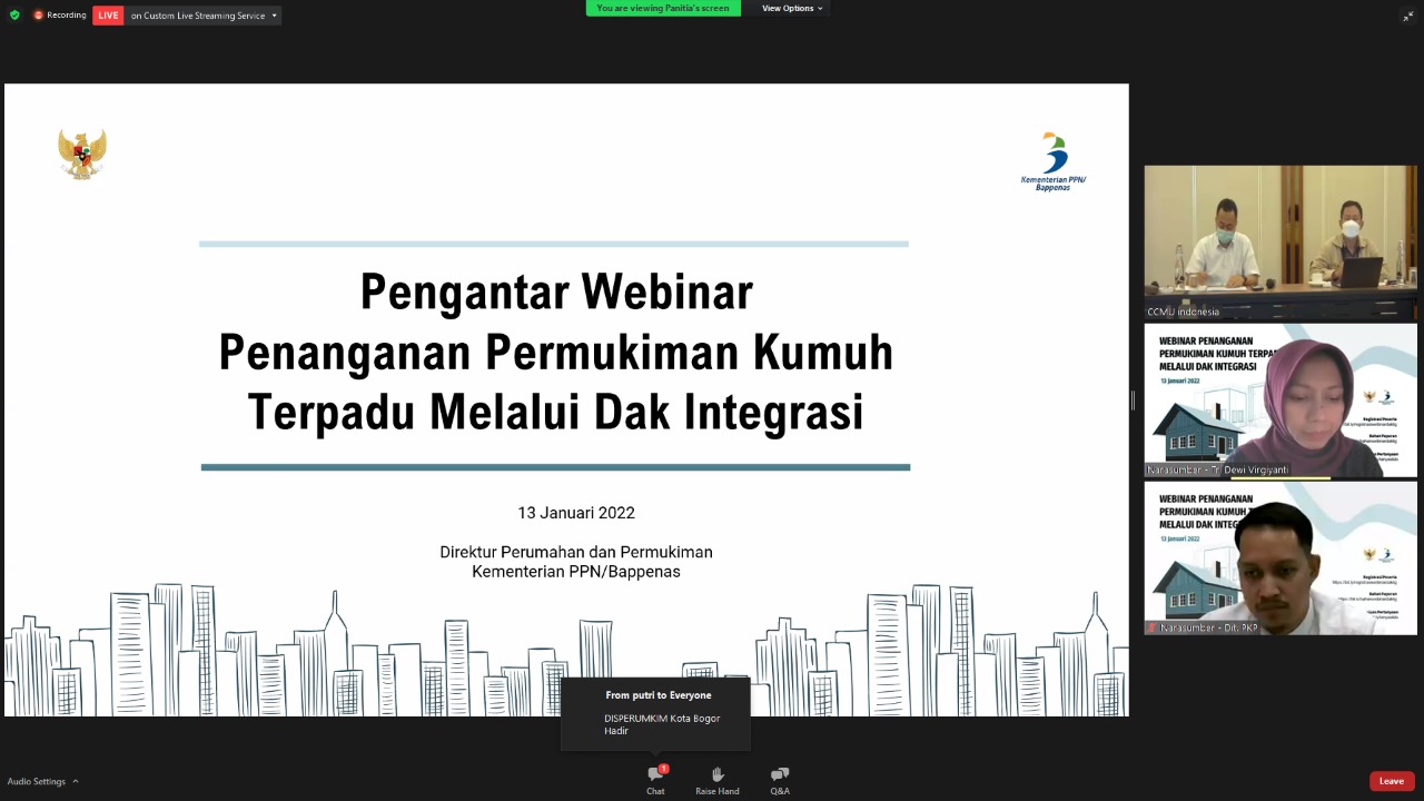 Webinar Penanganan Permukiman Kumuh Terpadu Melalui Dak Integrasi